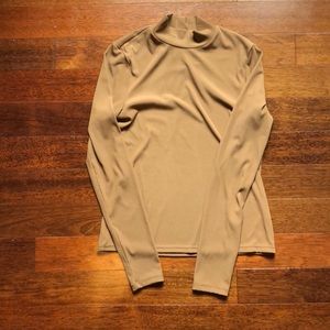 Brown/Rose Gold Ribbed Turtleneck